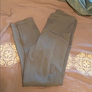 Gray high waisted workout leggings